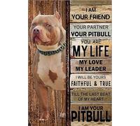 Oudrspo Vintage I Am Your I Am Your Pitbull Dog Novità Donna Uomo Poster Metallo Alluminio Targa in Latta 8x12 Pollici Decorazione da Parete