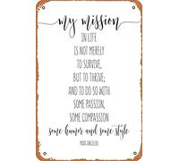 Oudrspo Vintage My Mission Life isMerely to Survive But to Thrive Maya Angelou Poster Metallo Alluminio Targa in latta 8x12 pollici Decorazione da parete