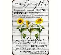 Oudrspo Vintage to My Daughter Girasole Alluminio Metallo Targa in Latta 8x12 Pollici Poster da Parete in Latta sono Decor N