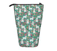 Oudrspo Westie Florals Simpatico cane West Highland Terrier Cane Simpatico astuccio, astuccio per matite, astuccio telescopico con supporto per matite, astuccio per penne