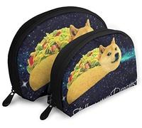 Oudrspo Womens Doge in Taco Travel Cosmetic Bags Waterproof 2PC Makeup Clutch Pouch Cosmetici e articoli da toeletta Organizer Bag Portable Travel Beauty Case Girls