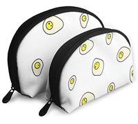 Oudrspo Womens Egg Line Icon Borse cosmetiche da viaggio Impermeabile 2PC Pochette trucco Pochette per cosmetici e articoli da toeletta Borsa da viaggio portatile Borsa da toilette per ragazze