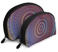 Oudrspo Womens Ethnic Boho Style Sacred Asian Symbol Travel Cosmetic Bags Waterproof 2PC Makeup Clutch Pouch Cosmetici e articoli da toeletta Organizer Bag Portable Travel Beauty Case Girls