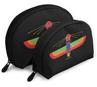 Oudrspo Womens Graphic Print of Egypt Sacred Scarab Pattern Travel Cosmetic Bags Waterproof 2PC Makeup Clutch Pouch Cosmetici e articoli da toeletta Organizer Bag Portable Travel Beauty Case Girls