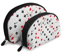 Oudrspo Womens Playing Cards in Chaos Card Travel Cosmetic Bags Waterproof 2PC Makeup Clutch Pouch Cosmetici e articoli da toeletta Organizer Bag Portable Travel Beauty Case Girls