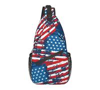 Oudrspo Zaino a tracolla, per la bandiera americana patriottica degli Stati Uniti, borsa a tracolla multiuso a tracolla da viaggio, escursionismo, zaino antifurto