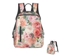 Oudrspo Zaino carino per uomo e donna, leggero, impermeabile, per laptop, borsa a tracolla da viaggio, colore tenue, mix di rose sbiadite, zaino casual da giorno.
