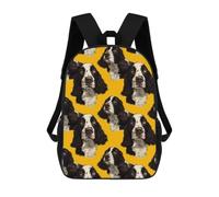 Oudrspo Zaino classico da 17 pollici con stampa di cane English Springer Spaniel | Zaino da viaggio casual con tracolla regolabile per uomo e donna