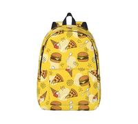 Oudrspo Zaino con hamburger e gelato per donna, borsa da viaggio per alimenti, zaino a tracolla da 17,7 pollici, zaino alla moda per tutti i giorni.