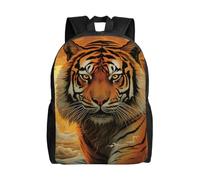 Oudrspo Zaino da viaggio Rising Sun Tiger impermeabile, leggero, casual, borsa per laptop classica e carina per uomo e donna