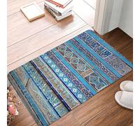Oudrspo Zerbino d'ingresso resistente e morbido con ornamento del mausoleo di Shah I Zinda, adatto per interni ed esterni, con suola in gomma, 40 x 60 cm.