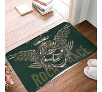 Oudrspo Zerbino per porta d'ingresso, resistente e morbido, con design creativo a teschio di Los Angeles, ideale per interni ed esterni, con suola in gomma, 40 x 60 cm.