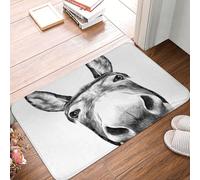 Oudrspo Zerbino resistente e morbido con motivo Young Head Looks Nature Mule Creature Cute Face, adatto per interni ed esterni, con suola in gomma, 40 x 60 cm.