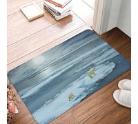 Oudrspo Zerbino resistente e morbido con stampa Cammina su un orso polare in allevamento, ideale per interni ed esterni, con suola in gomma, 40 x 60 cm.