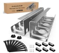 Oududianzi 2 Pezzi Raccogli Cavi Scrivania per Cavi Ordinati, Nascondi Cavi per Scrivania, Portacavi Sotto Scrivania, Porta Cavi Scrivania, Organizer Cavi Scrivania per Ufficio e Casa, Grigio Argento