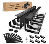 Oududianzi 2PCS Raccogli Cavi Scrivania, Cable Management Under Desk, Nascondi Cavi Scrivania, Passacavi Scrivania, Porta Cavi Scrivania, Organizer Cavi Scrivania per Ufficio e Casa, Nero