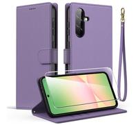 Oududianzi - Cover Compatibile con Samsung Galaxy A56 5G con 1 Vetro Temperato, custodia a libro in similpelle premium con funzione portafoglio e supporto - Viola