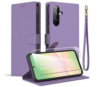 Oududianzi - Cover Compatibile con Samsung Galaxy A56 5G con 1 Vetro Temperato, custodia a libro in similpelle premium con funzione portafoglio e supporto - Viola