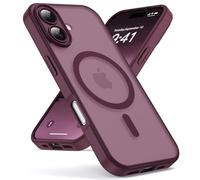 Oududianzi - Cover per iPhone 16 Compatibile con MagSafe, Custodia Traslucida Posteriore PC Silicone TPU Bumper, Protezione Della Fotocamera, Cover Militare Antiurto Anti-Impronte - Bordeaux