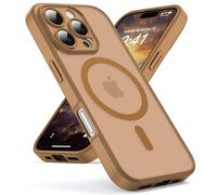 Oududianzi-Cover per iPhone 16 Pro Max Compatibile con MagSafe, Custodia Traslucida Posteriore PC Silicone TPU Bumper, Protezione Della Fotocamera, Cover Militare Antiurto Anti-Impronte-Caffè Marrone