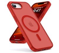 Oududianzi-Cover per iPhone 16e/17e Compatibile con MagSafe, Custodia Traslucida Posteriore PC Silicone TPU Bumper, Protezione Della Fotocamera, Cover Militare Antiurto Anti-Impronte-Bright Red