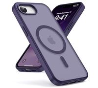 Oududianzi-Cover per iPhone 16e/17e Compatibile con MagSafe, Custodia Traslucida Posteriore PC Silicone TPU Bumper, Protezione Della Fotocamera, Cover Militare Antiurto Anti-Impronte-Viola Scura