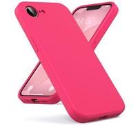 Oududianzi - Cover per iPhone 16e/17e Silicone Liquido Case, Rosso rosa | Interno in Microfibra Morbida, Custodia Protezione Antiurto Resistente Aantigraffio