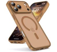Oududianzi-Cover per iPhone 17 Pro Max Compatibile con MagSafe, Custodia Traslucida Posteriore PC Silicone TPU Bumper, Protezione Della Fotocamera, Cover Militare Antiurto Anti-Impronte-Caffè Marrone