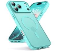 Oududianzi-Cover per iPhone 17 Pro Max Compatibile con MagSafe, Custodia Traslucida Posteriore PC Silicone TPU Bumper, Protezione Della Fotocamera, Cover Militare Antiurto Anti-Impronte-Blu Verde