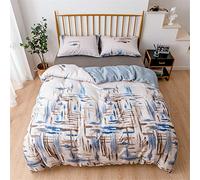 Ouduo Set di Biancheria da Letto, Set Copripiumini e Federe Singolo Matrimoniali Set Biancheria da Letto con Copripiumino e Federe per Ragazza Ragazzo (Inchiostro Graffiti 3,150x200cm-2 Pezzi)