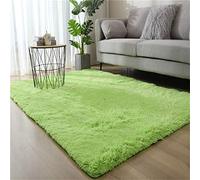 Ouduo Tappeto Shaggy, Tappeto a Pelo Lungo Morbido, Tappetini Peloso Antiscivolo Tinta Unita Soffice Peluche Interno per Salotto Camera da Letto Lavabili Ornamenti (Verde,50 * 80cm)