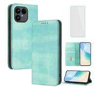 OUEAYIEN Custodia a portafoglio per Fairphone 6 con protezione dello schermo, blocco RFID, antiurto, in pelle, con cavalletto, slot per carte, custodia vintage per Fairphone6, menta