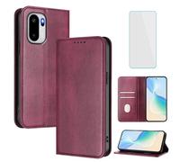 OUEAYIEN Custodia a portafoglio per OnePlus 15R 5G con pellicola protettiva per lo schermo, blocco RFID, antiurto, in pelle, con cavalletto, custodia vintage per One Plus 15R PlusOne 1 Plus 1+15R
