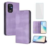 OUEAYIEN per Doro 8200/8100/8200 Plus/8100 Plus Custodia a portafoglio con protezione per lo schermo in pelle RFID Flip Kickstand Card Phone Cover Vintage per Doro 8100+ 8200+ Doro8200 8100Plus Viola