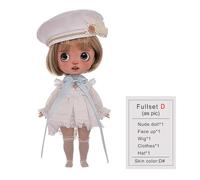Oueneifs Lime Fullset D Bjd Doll 1/6 Big Head Open Mouth Expression Church Dress Style Gift Dolls per 15+ Anni