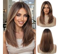 OUFEI Parrucche allo zenzero per donne di media lunghezza parrucca con tenda frangia capelli sintetici resistente al calore parrucche per ogni giorno e feste cosplay Wear