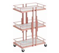 OUFEIJIA Carrello da parrucchiere in metallo a 3 ripiani per salone di bellezza, carrello da barbiere con ruote, per salone di bellezza