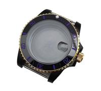 OUFEIJIA EUR Cassa nera galvanizzata in acciaio inossidabile da 40 mm con specchio zaffiro, compatibile movimento NH35/36/7S