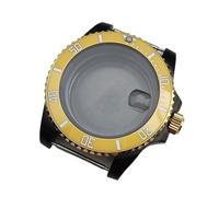OUFEIJIA EUR Cassa nera galvanizzata in acciaio inossidabile da 40 mm con specchio zaffiro, compatibile movimento NH35/36/7S