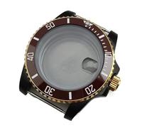 OUFEIJIA EUR Cassa nera galvanizzata in acciaio inossidabile da 40 mm con specchio zaffiro, compatibile movimento NH35/36/7S