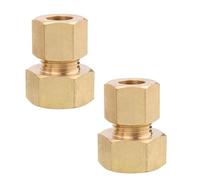 OUFEIJIA EUR Confezione da 2 raccordi a Compressione con Adattatore a Filettatura Interna in Ottone, 1/2" NPT Femmina x Tubo Rame 8-12,7mm, Unione Dritta per Linea dell'Acqua((1/2) - 12mm Pipe)