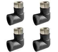 OUFEIJIA EUR Connettore for contatore dell'Acqua a Gomito Dritto con Raccordo filettato PE da 4 Pezzi, raccordi for Tubi Hot Melt for Neri Opzioni 1/2 Pollice