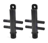 OUFEIJIA EUR Deviatore filettato in plastica da 2 Pezzi, deviatore for Tubo Flessibile 1/2" con Filettatura Esterna 8 mm, Accessorio for Pompa dell'Aria dell'acquario(4mm Outlet 8mm)