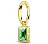 OUFER 14G Oro Penzola Piercing Ombelico Anello Acciaio Inossidabile 316L Belly Piercing Ring Quadrato Green CZ Gioielli Per il Corpo Per Le Donna 8 mm