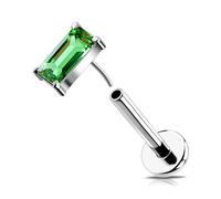 OUFER 16G Piercing Helix Acciaio Chirurgico 316L Pin di Contatto Conch Earring Trasparente Rettangolo CZ Lip Stud Orecchini Tragus Per Le Donna 6 mm