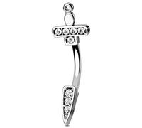 OUFER 16G Rook Piercing Gioielli Daith Helix Orecchino Cartilagine CZ Sopracciglio Verticale Labret Labbro Bar Conch Anello Argento Curvo 316L Acciaio Chirurgico Trago Donne Regalo