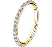 OUFER 18G 20G Anello da naso a cerchio incernierato segmento senza cuciture Helix Piercing narice Clicker in acciaio inossidabile 316L CZ Line Daith Trago cartilagine orecchino gioielli, 20G 6mm