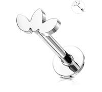 OUFER 18G Push-in Piercing naso Anelli Acciaio Chirurgicale Nose Ring Stud Nostril Flat Back Conch Tragus Helix Threadless Labret, Labbro, Orecchini Cartilage, Medusa