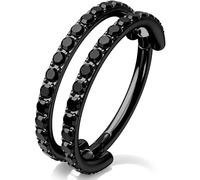 OUFER 20G Doppio CZ Piercing Naso Acciaio Chirurgico 316L Piercing Nostril Argento/Oro/Nero, Anello Naso 6/7/8 mm Gioielli per il Corpo per Lobo Cartilagine Trago Daith per Donna