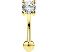 OUFER 9ct Oro Piercing Rook 16G Eyebrow Bar Daith Helix Conch Ring CZ Cartilagine Orecchino Cartilage Earring Curved Barbell Lip Vertical Labret Banana Trago Tragus 8mm Women Gift Jewellery